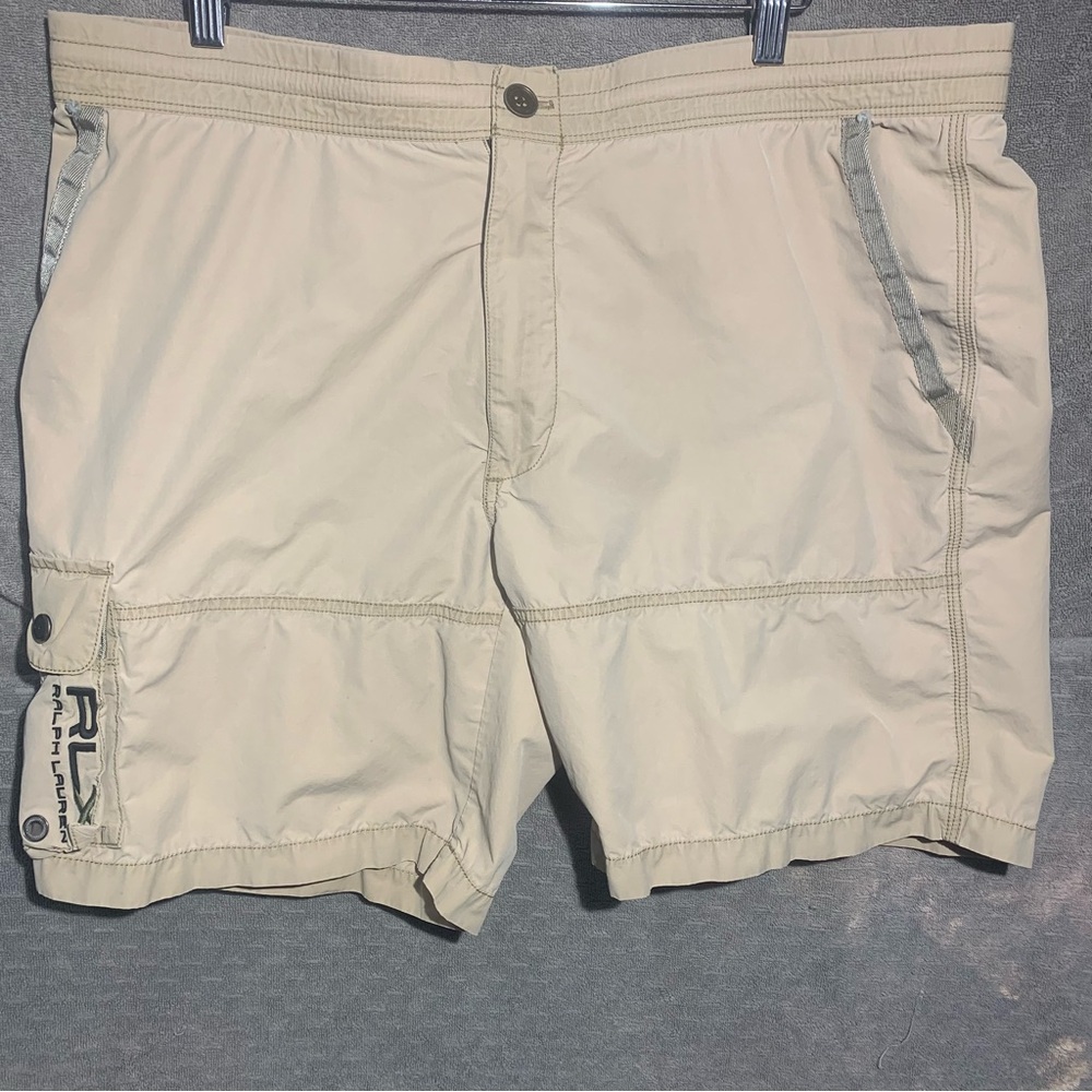 RLX Ralph Lauren Shorts Mens XXL Beige Chino Button Fly Formal Golf Hiking